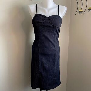 Urban Behavior Sleeveless Black Pinstriped‎ Stretchy Mini/Midi Dress Medium